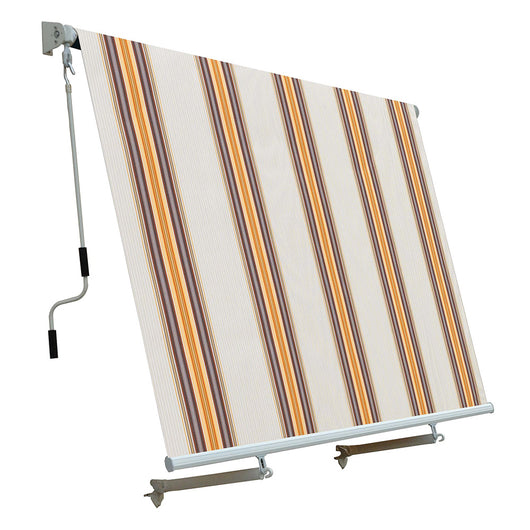 Tenda da Sole a Caduta con Bracci 245x245 cm Tessuto in Poliestere Riga Beige