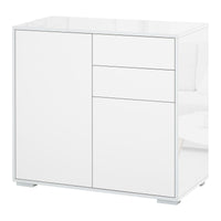 Mobile Multiuso 2 Cassetti 2 Ante 79x36x74 cm in Legno Bianco