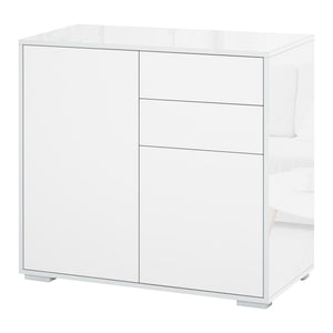 Mobile Multiuso 2 Cassetti 2 Ante 79x36x74 cm in Legno Bianco