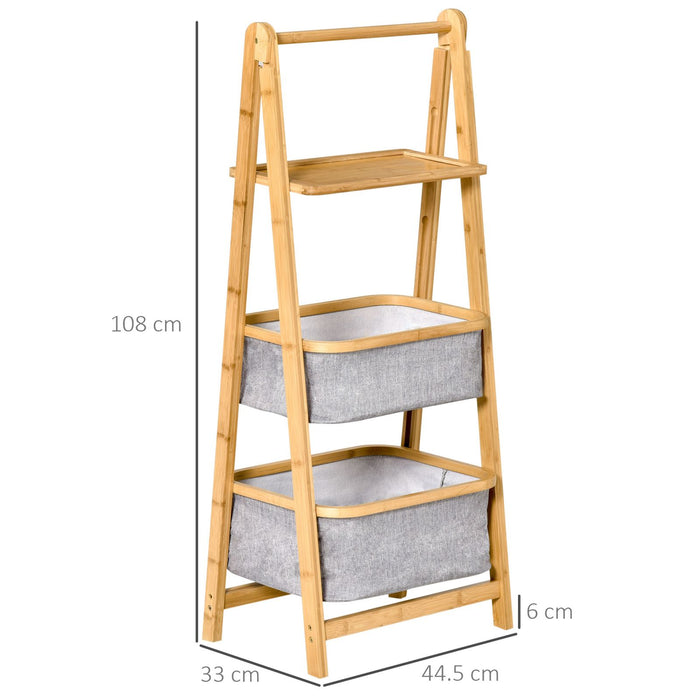 EasyComfort Scaffale Bagno Salvaspazio con Ripiani e Cassetti - Legno Grigio