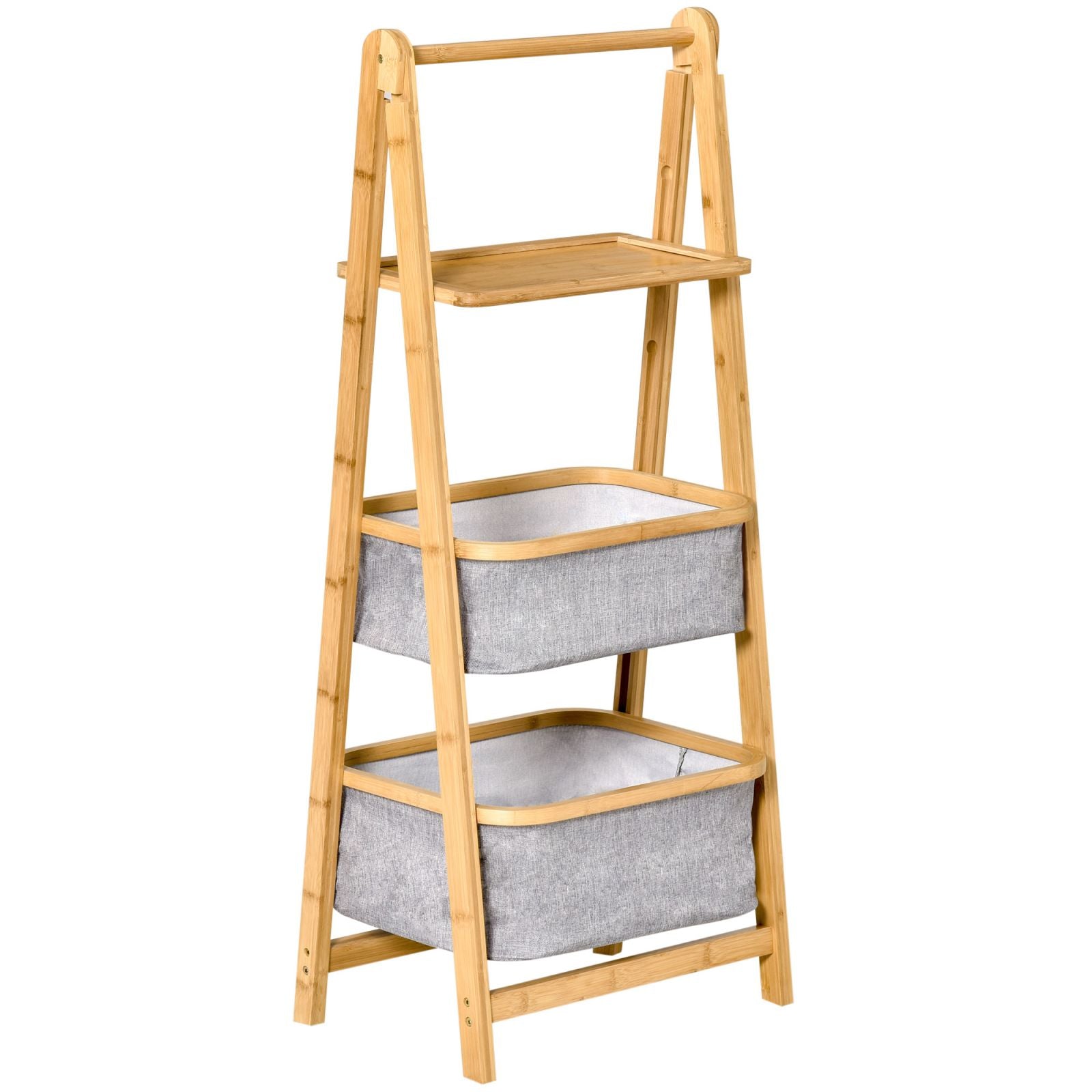 EasyComfort Scaffale Bagno Salvaspazio con Ripiani e Cassetti - Legno Grigio