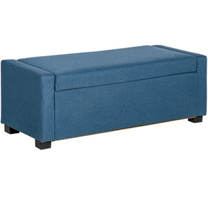 EASYCOMFORT  Panca Fondoletto con Vano Contenitore in Tessuto, 120x50x44cm - Blu