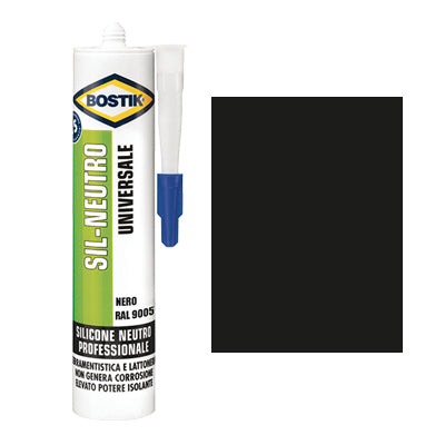 Silicone neutro sil bostik nero ral 9005 ml 300 (2 pezzi) Bostik 