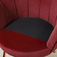 EASYCOMFORT  Poltrona Vintage di Design in Velluto Rosso Scuro, Poltroncina da Camera con Schienale Alto 76x67x74cm