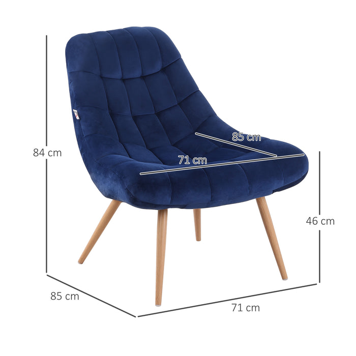 EASYCOMFORT  Poltrona Imbottita con Seduta Extra Large in Tessuto - Blu