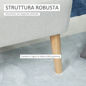 Poltrona Imbottita 59x62x83 cm in Tessuto Bianco