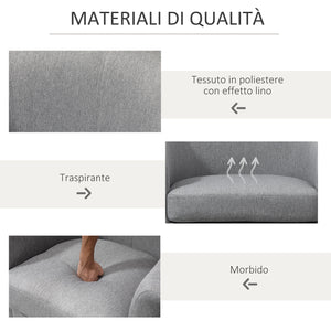 EASYCOMFORT  Poltrona Moderna Imbottita con Seduta Profonda - Grigio