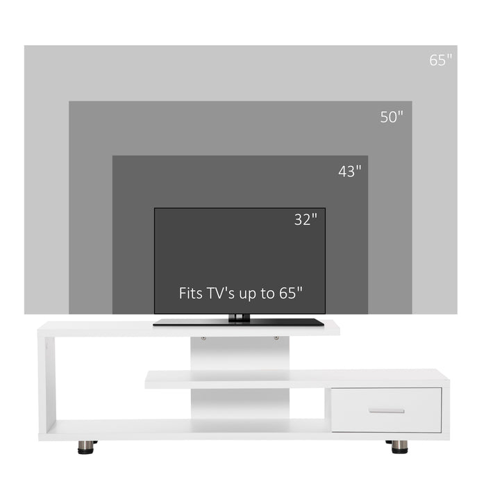 EasyComfort Mobile TV Moderno per TV fino a 45", Mobile TV Aperto in Truciolato con Cassetto, 135x35x41.7 cm