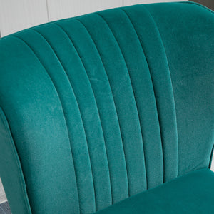 EASYCOMFORT  Poltrona Moderna in Stile Scandinavo Imbottita e Rivestita in Tessuto Vellutato, 56x65.5x82.5cm - Verde