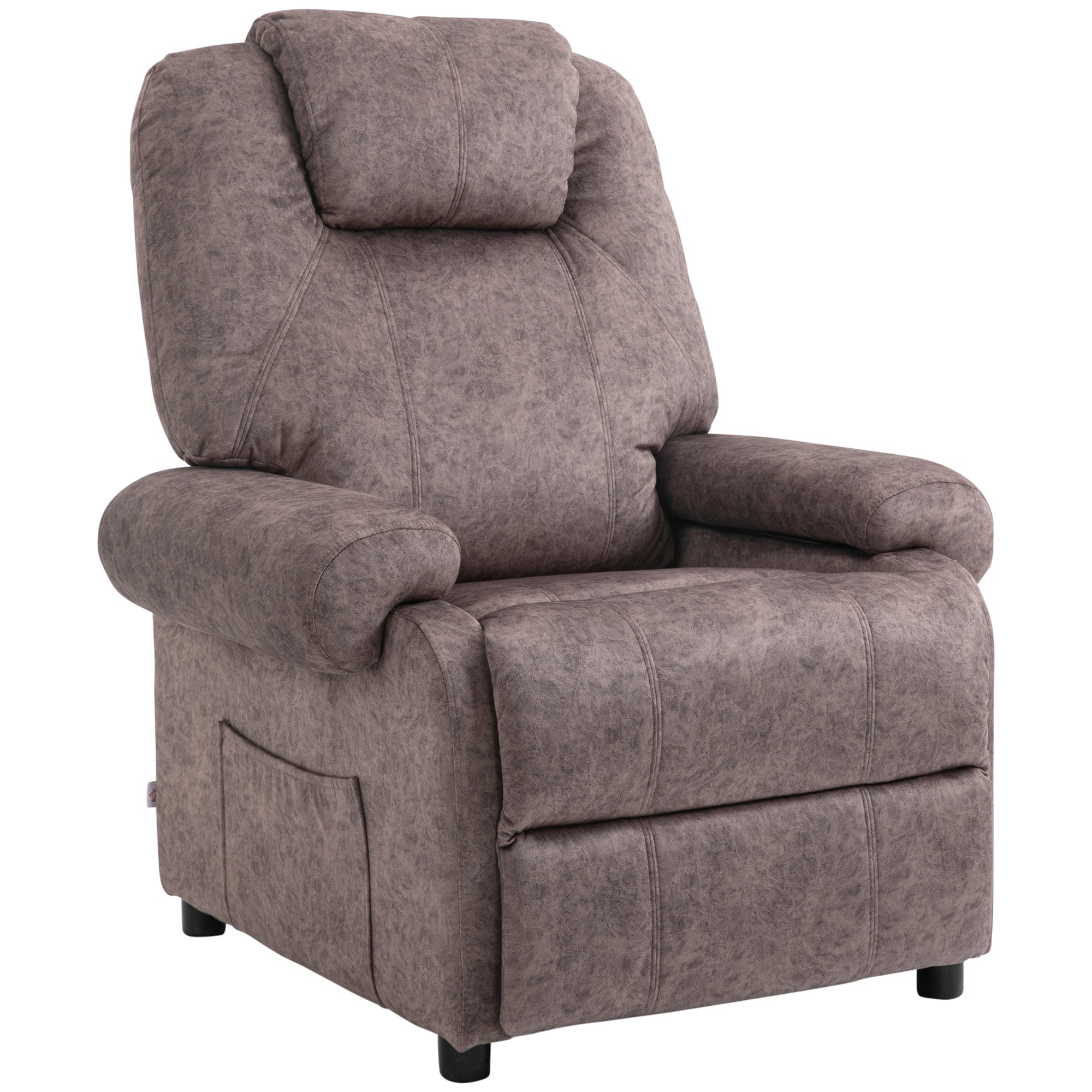 EASYCOMFORT  Poltrona Relax Reclinabile Manualmente in Tessuto con Imbottitura Extra, Marrone