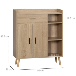 EASYCOMFORT  Credenza Moderna Multiuso con Armadietto e Cassetto in Legno 80x30x96.5cm