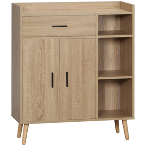 EASYCOMFORT  Credenza Moderna Multiuso con Armadietto e Cassetto in Legno 80x30x96.5cm