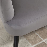 EASYCOMFORT  Divano 2 Posti in Velluto con Gambe in Metallo e Schienale a Conchiglia, 132x66x80cm, Grigio