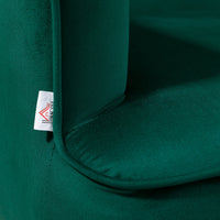 EasyComfort Poltrona da Camera da Letto in Tessuto Effetto Velluto con Gambe in Acciaio, 62x69x75 cm, Verde