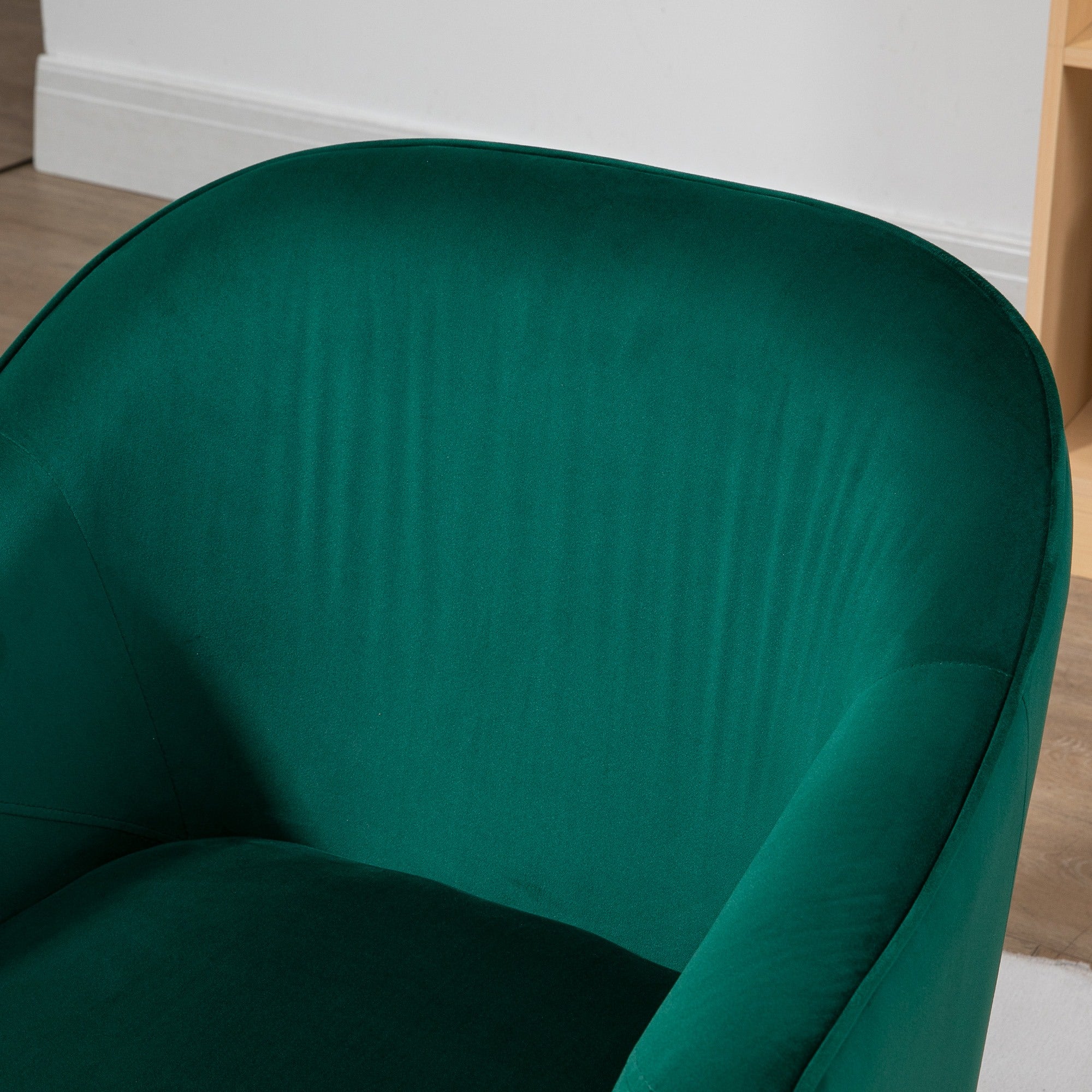 EasyComfort Poltrona da Camera da Letto in Tessuto Effetto Velluto con Gambe in Acciaio, 62x69x75 cm, Verde