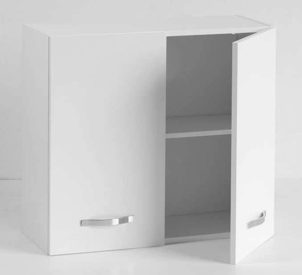 Pensile Cucina Componibile Legno Nobilitato 2 Ante 80x30x72H Bianco Frassinato