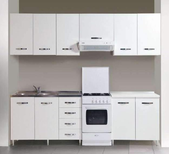 Pensile Cucina Componibile Legno Nobilitato 2 Ante 80x30x72H Bianco Frassinato