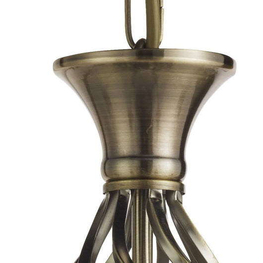 Lampadario Industrial-Nordico Zanzibar Acciaio Ottone 6 Luci E14