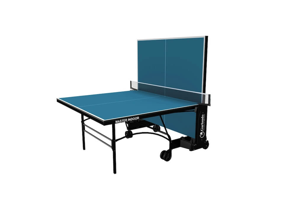 Tavolo da Pin Pong con Piano Blu e Ruote per Interno Garlando Master Indoor