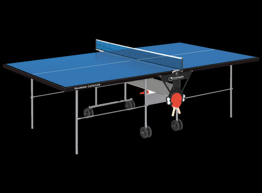 Tavolo da Pin Pong con Piano Blu e Ruote per Esterno Garlando Training Outdoor