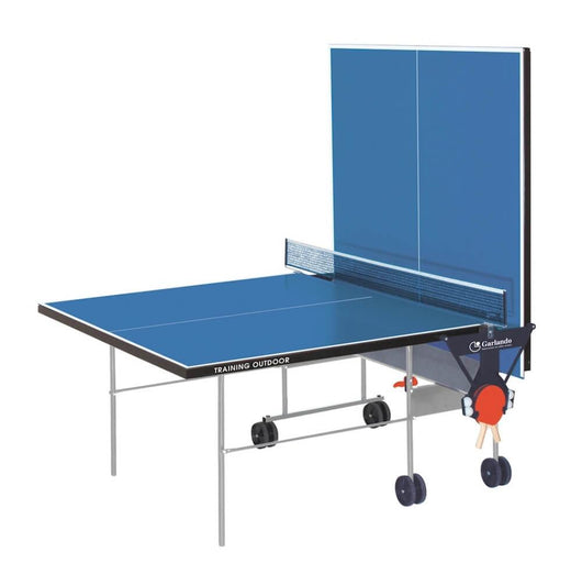 Tavolo da Pin Pong con Piano Blu e Ruote per Esterno Garlando Training Outdoor