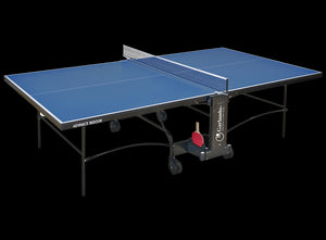 Tavolo da Pin Pong con Piano Blu e Ruote per Esterno Garlando Advance Outdoor