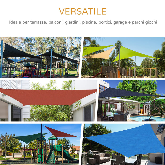 EasyComfort Vela Ombreggiante Rettangolare Tenda da Sole in Poliestere 3x4m Sabbia