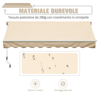 EasyComfort Tenda da Sole Avvolgibile a Caduta con Manovella, in Alluminio e Poliestere, 3x2.5m, Beige