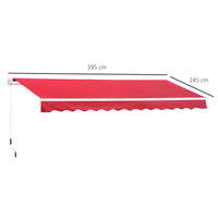 EasyComfort Tenda da Sole per Esterno Avvolgibile a Manovella in Metallo e Alluminio, 4x2.5m, Rosso Scuro