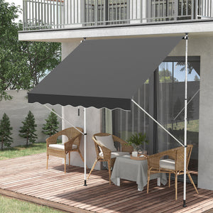 EasyComfort Tenda da Sole da Esterno 2x1.5m a Rullo con Manovella, Altezza e Angolazione Regolabile, Grigio