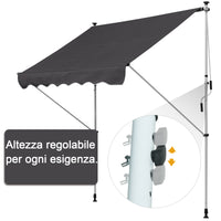 EasyComfort Tenda da Sole da Esterno 2x1.5m a Rullo con Manovella, Altezza e Angolazione Regolabile, Grigio