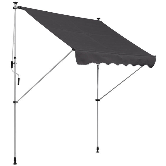 EasyComfort Tenda da Sole da Esterno 2x1.5m a Rullo con Manovella, Altezza e Angolazione Regolabile, Grigio