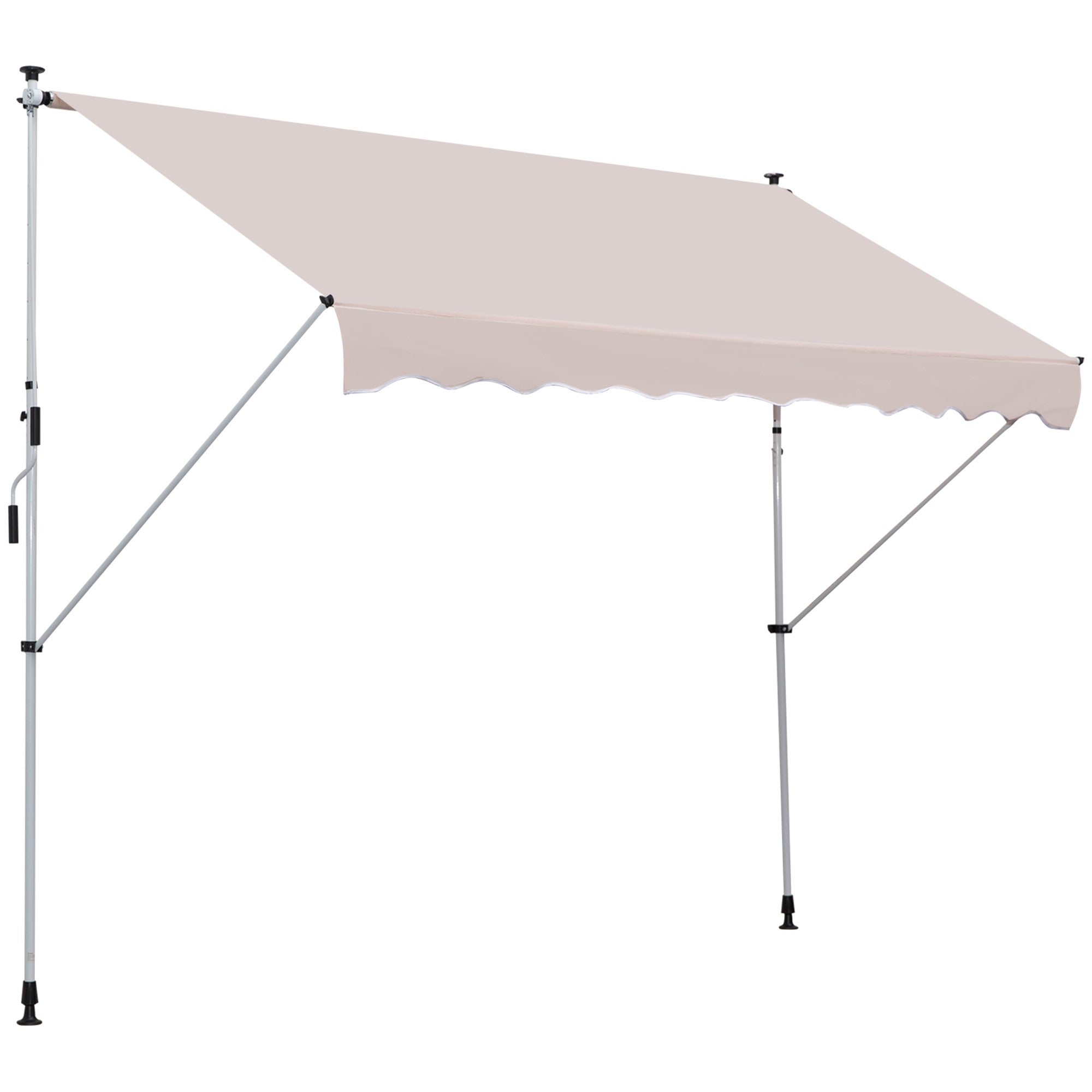 EasyComfort Tenda da Sole a Bracci 3x1.5m con Manovella e Struttura Telescopica, Beige