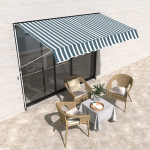 EASYCOMFORT  Tenda da Sole a Bracci con Manovella, Struttura Telescopica in Metallo e Parasole in Poliestere 300x150cm Verde