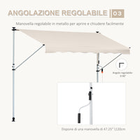 EasyComfort Tenda da Sole a Bracci 4x1.2m con Manovella e Struttura Telescopica, Cachi