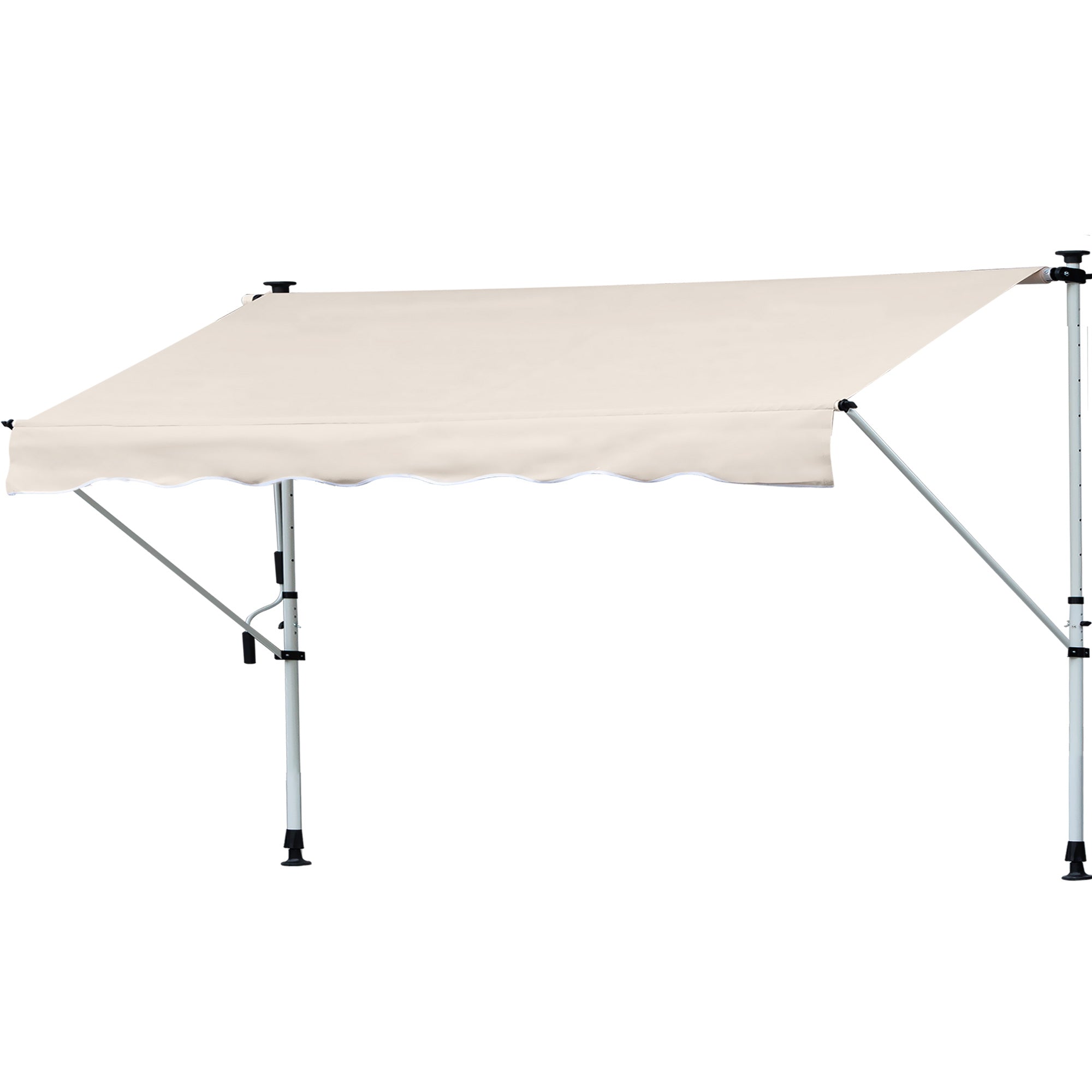 EasyComfort Tenda da Sole a Bracci 4x1.2m con Manovella e Struttura Telescopica, Cachi