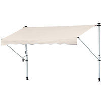 EasyComfort Tenda da Sole a Bracci 4x1.2m con Manovella e Struttura Telescopica, Cachi