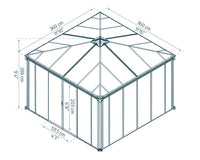 Gazebo Chiuso in Alluminio Ledro 3.6X3.6 m