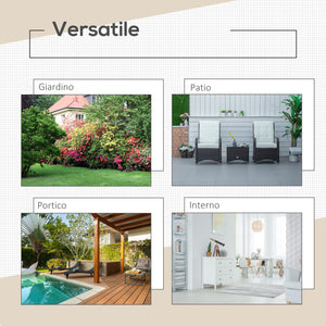 EasyComfort Set Mobili da Giardino in Rattan PE con Tavolino e 2 Sedie con Cuscini Sfoderabili, Marrone e Crema