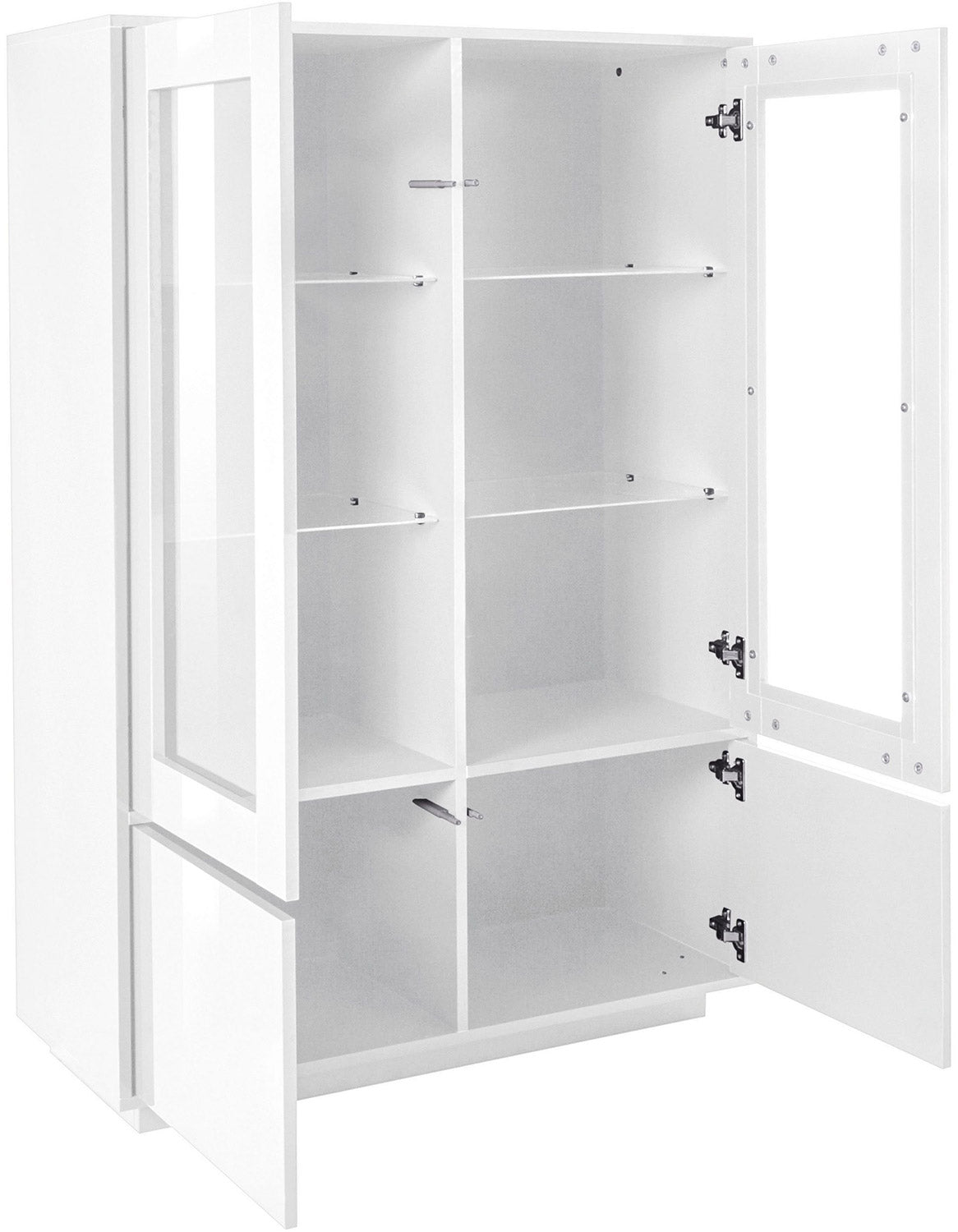 Mobile Vetrina 4 Ante 100,1x41,4x146 cm Bloom Bianco Lucido