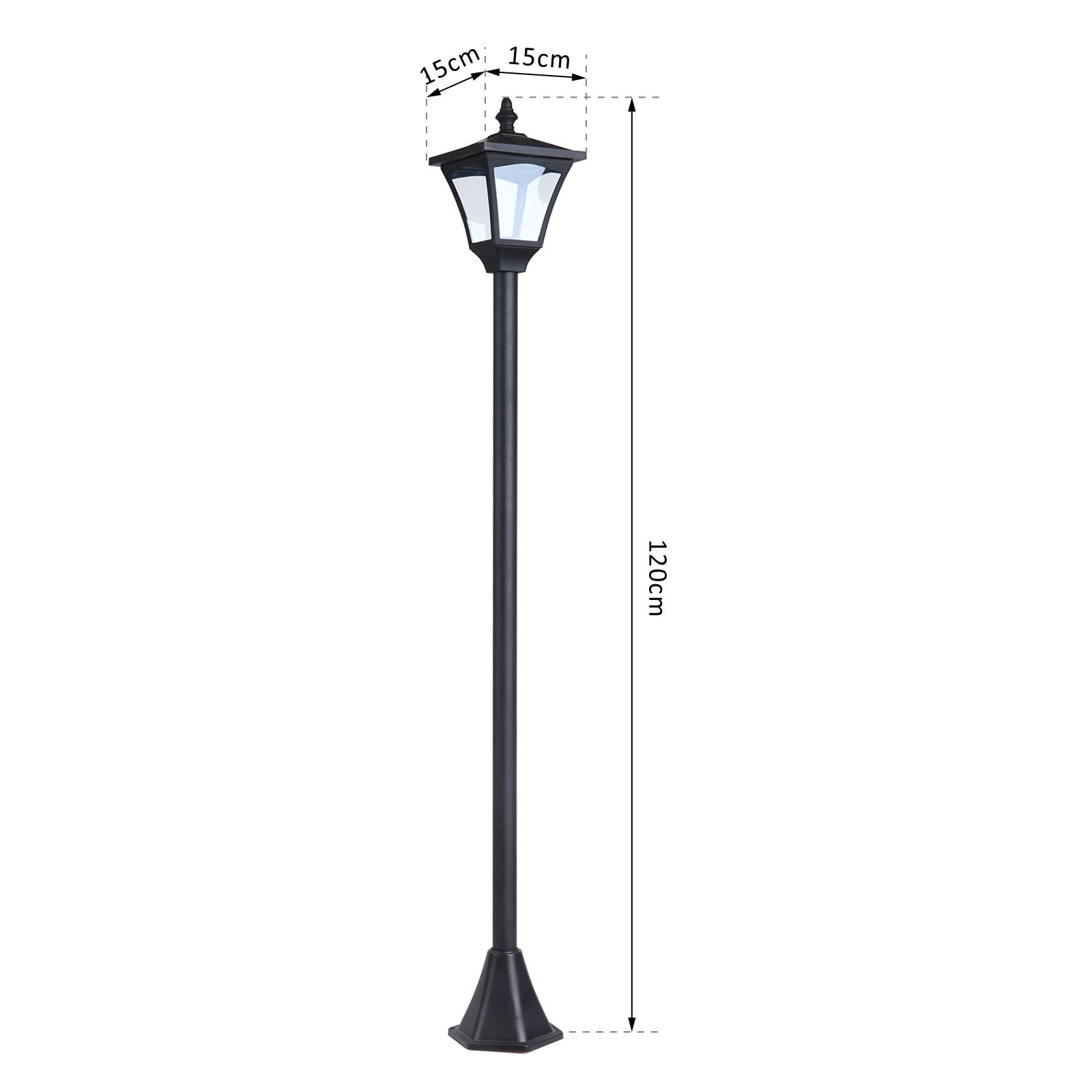 Easycomfort Lampada da Giardino Lampada da Terra LED da Esterno a Energia Solare Impermeabile IP44, 15x15x120 cm, Nero