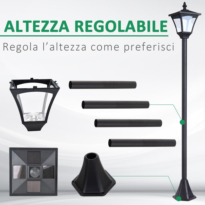 Easycomfort Lampada da Giardino Lampada da Terra LED da Esterno a Energia Solare Impermeabile IP44, 15x15x120 cm, Nero