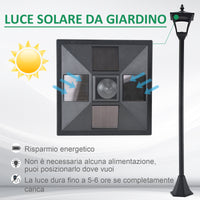 Easycomfort Lampada da Giardino Lampada da Terra LED da Esterno a Energia Solare Impermeabile IP44, 15x15x120 cm, Nero