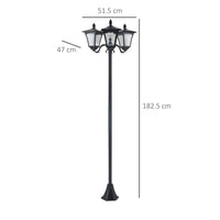 Easycomfort Lampada da Giardino Solare 3 LED Lampada da Terra Esterno Classico IP44 51.5×47×182.5cm