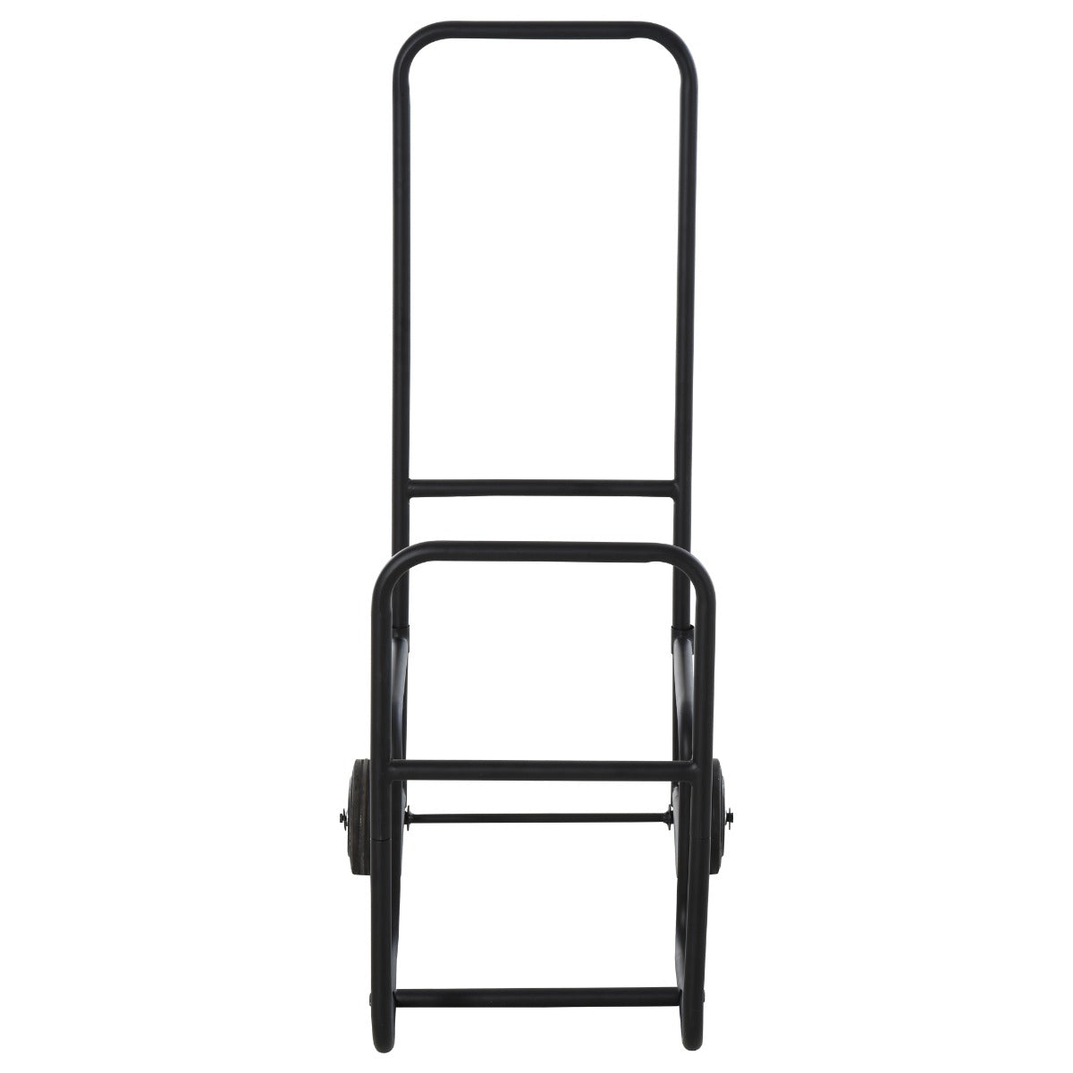 Easycomfort Carrello Portalegna in Acciaio Nero con 2 Ruote per Interno ed Esterno, Max. 30kg, 56x40x90.5cm