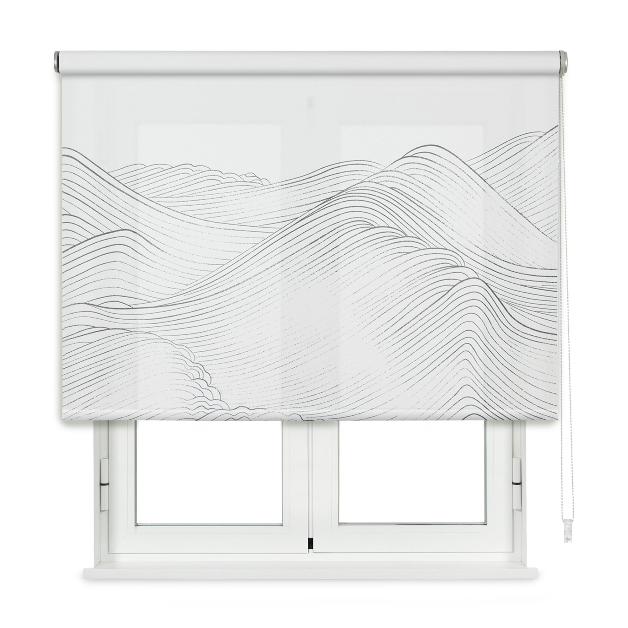 Tenda a rullo Translucent Waves Bianco 75 X 250cm colore bianco, Made in Europe