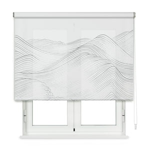 Tenda a rullo Translucent Waves Bianco 75 X 250cm colore bianco, Made in Europe