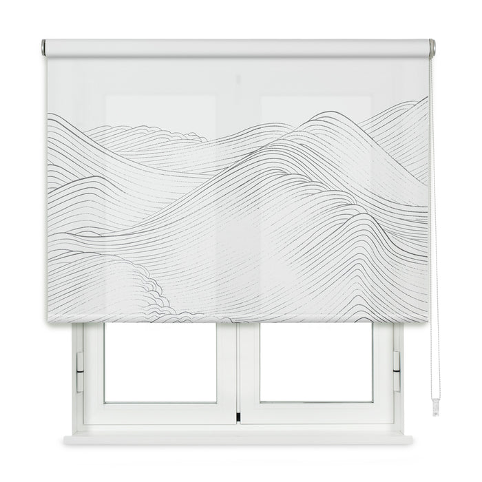 Tenda a rullo Translucent Waves Bianco 75 X 250cm colore bianco, Made in Europe