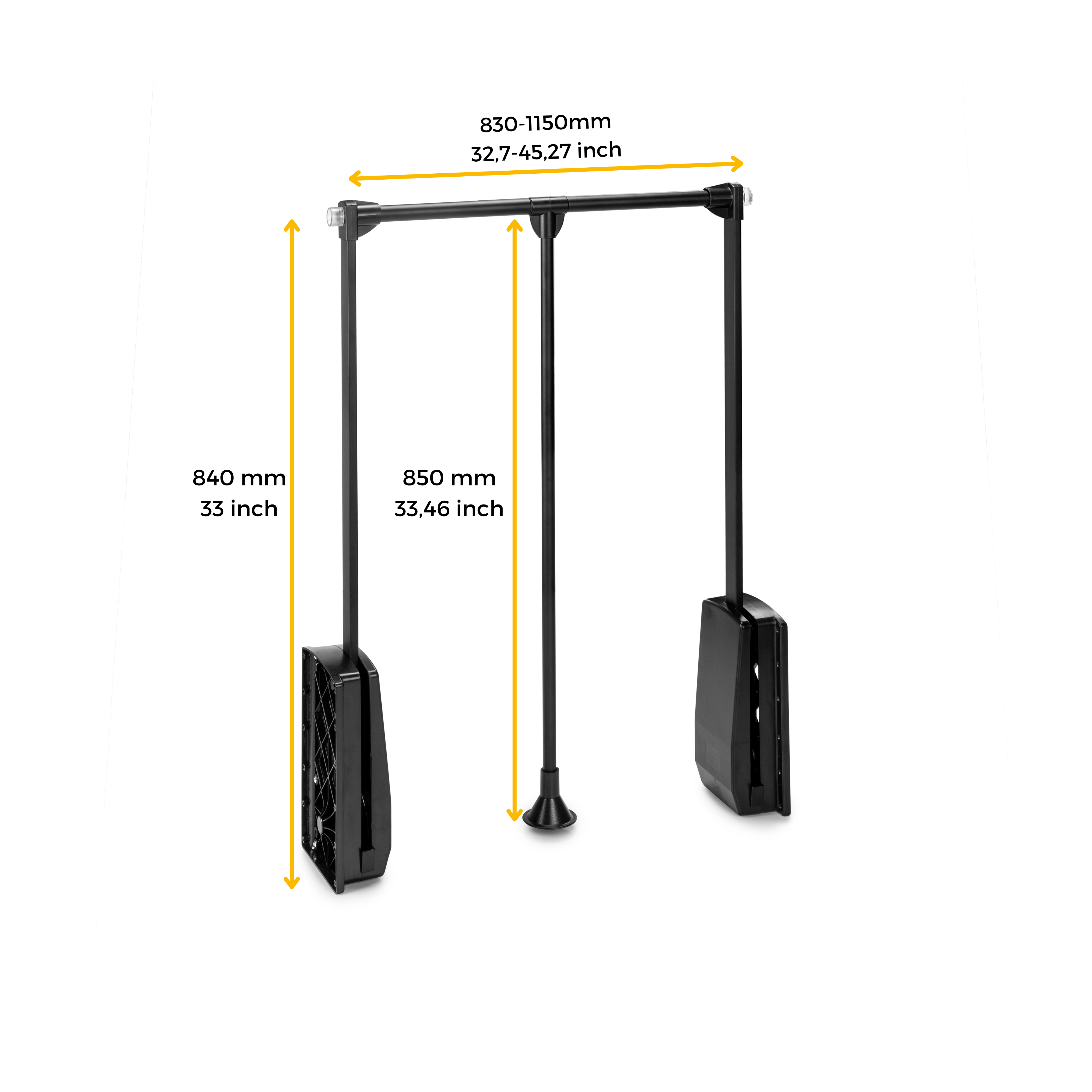 Emuca Appendiabiti per armadio Hang, 830 - 1150, Verniciato moka, Acciaio e Tecnoplastica, 1 u.