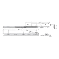 Emuca Kit guide per cassetti, a sfera, 45x 500 mm, estrazione totale, Nero, 5 u.